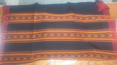 three patti Kullu black shawl